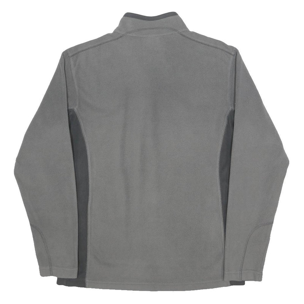 COLUMBIA Mens Grey & Charcoal Plain Pullover Jumper 1/4 Zip Polyester S Outdoor