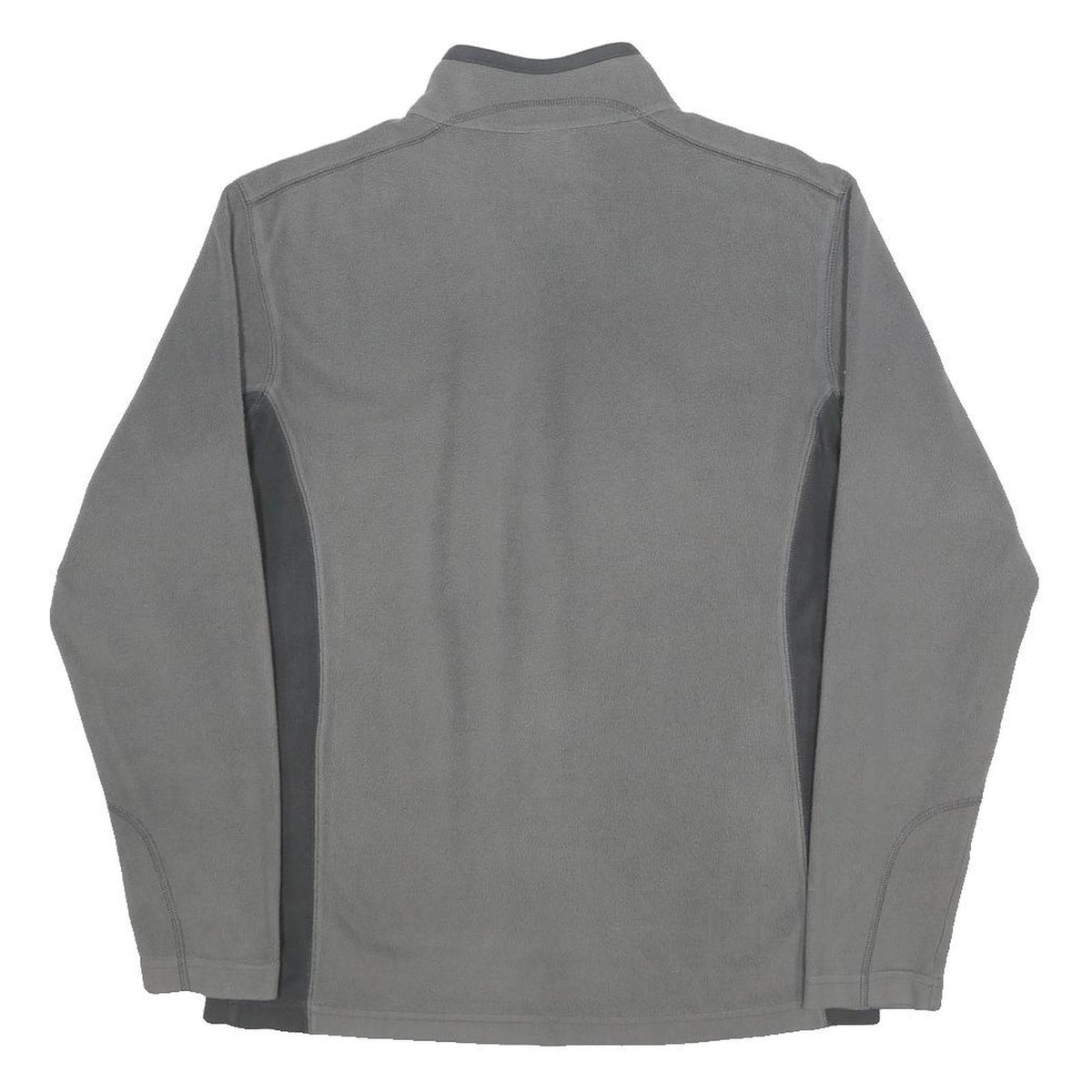 COLUMBIA Mens Grey & Charcoal Plain Pullover Jumper 1/4 Zip Polyester S Outdoor
