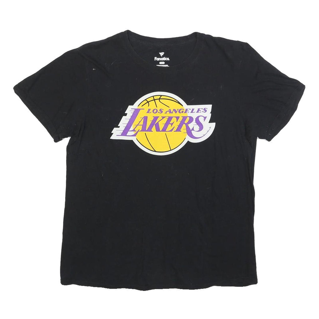 FANATICS Womens Black & Yellow Los Angeles Lakers Graphic T-Shirt M Short Sleeve