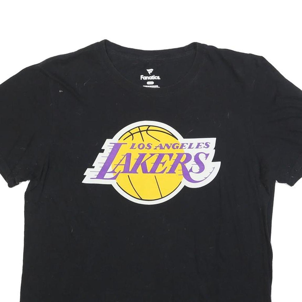 FANATICS Womens Black & Yellow Los Angeles Lakers Graphic T-Shirt M Short Sleeve