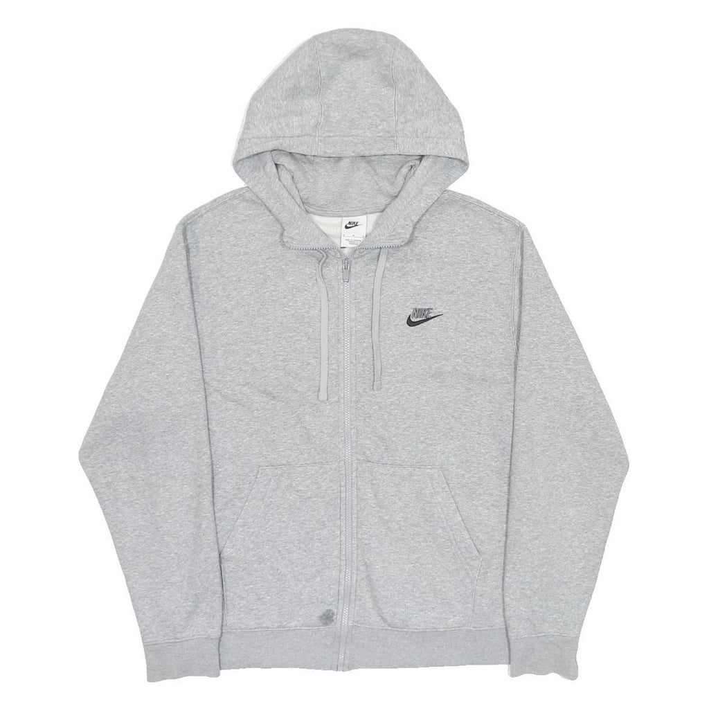 NIKE Mens Grey Full Zip Hoodie M Cotton Blend Casual Everyday Sweatshirt