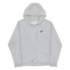 NIKE Mens Grey Full Zip Hoodie M Cotton Blend Casual Everyday Sweatshirt