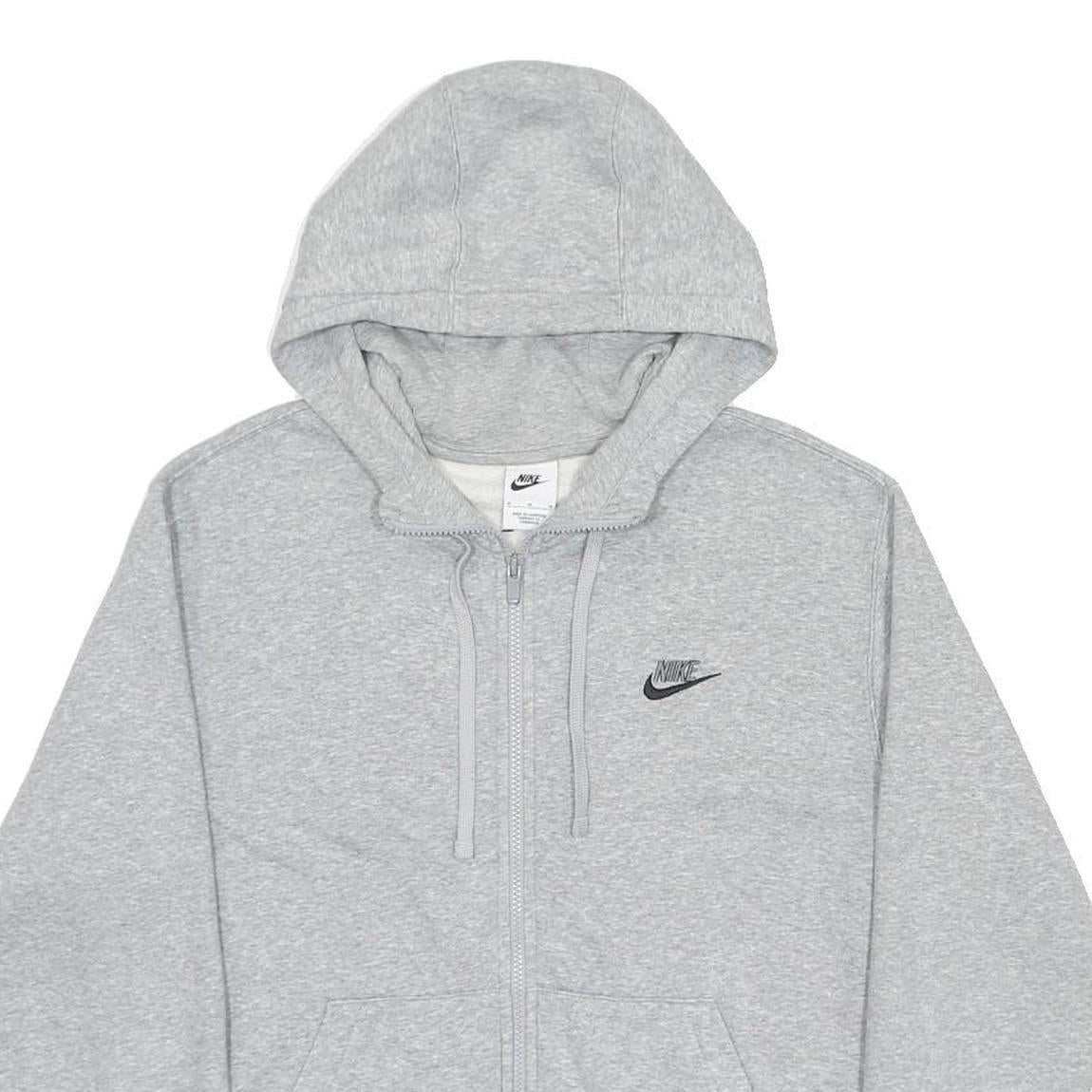 NIKE Mens Grey Full Zip Hoodie M Cotton Blend Casual Everyday Sweatshirt