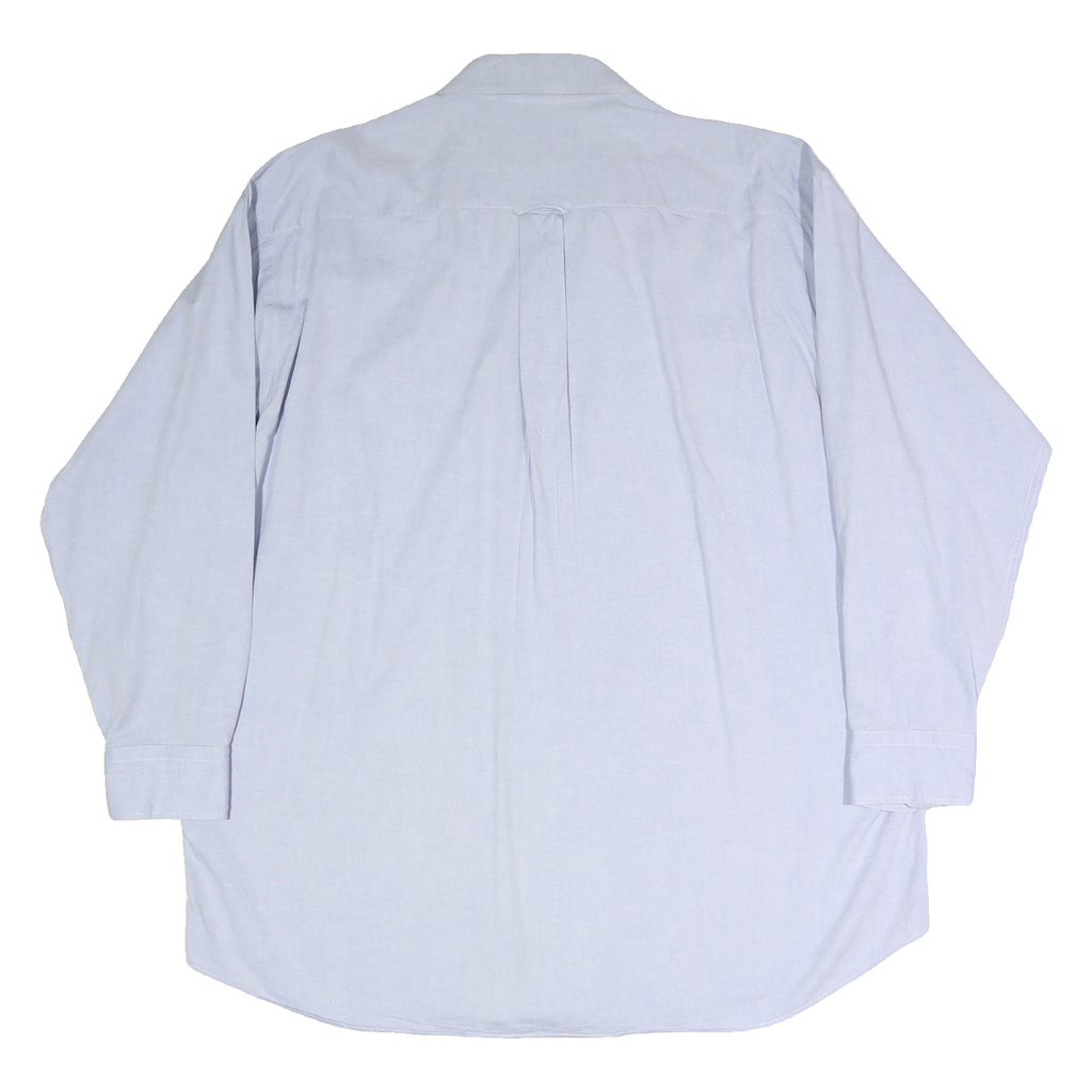 CHAPS Mens Light Blue Plain Cotton Shirt 2XL Classic Button Down Pocket