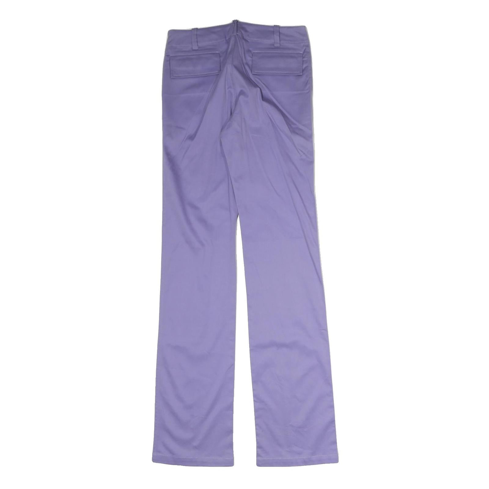 JOSEPH Womens Cotton Blend Purple Regular Straight Trousers W28 L34 Elegant