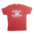 RUSSELL ATHLETIC Mens Red Reno Huskies Baseball Graphic T-Shirt L Crew Neck