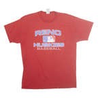 RUSSELL ATHLETIC Mens Red Reno Huskies Baseball Graphic T-Shirt L Crew Neck