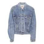 LEVI'S Womens Blue Denim Jacket L Cotton Blend Button Front Classic Fit