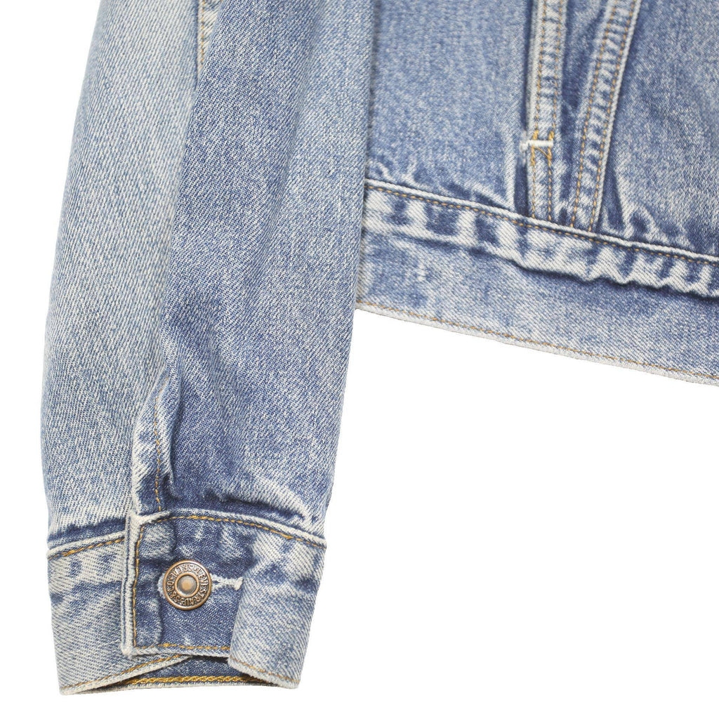 LEVI'S Womens Blue Denim Jacket L Cotton Blend Button Front Classic Fit