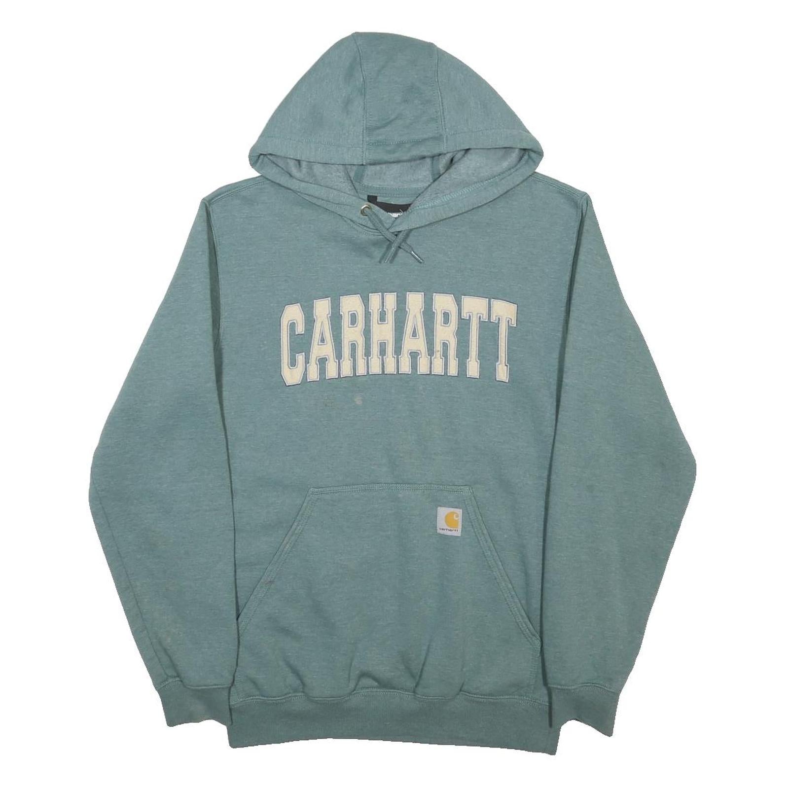 CARHARTT Mens Green Pullover Hoodie S Cotton Blend Casual Streetwear