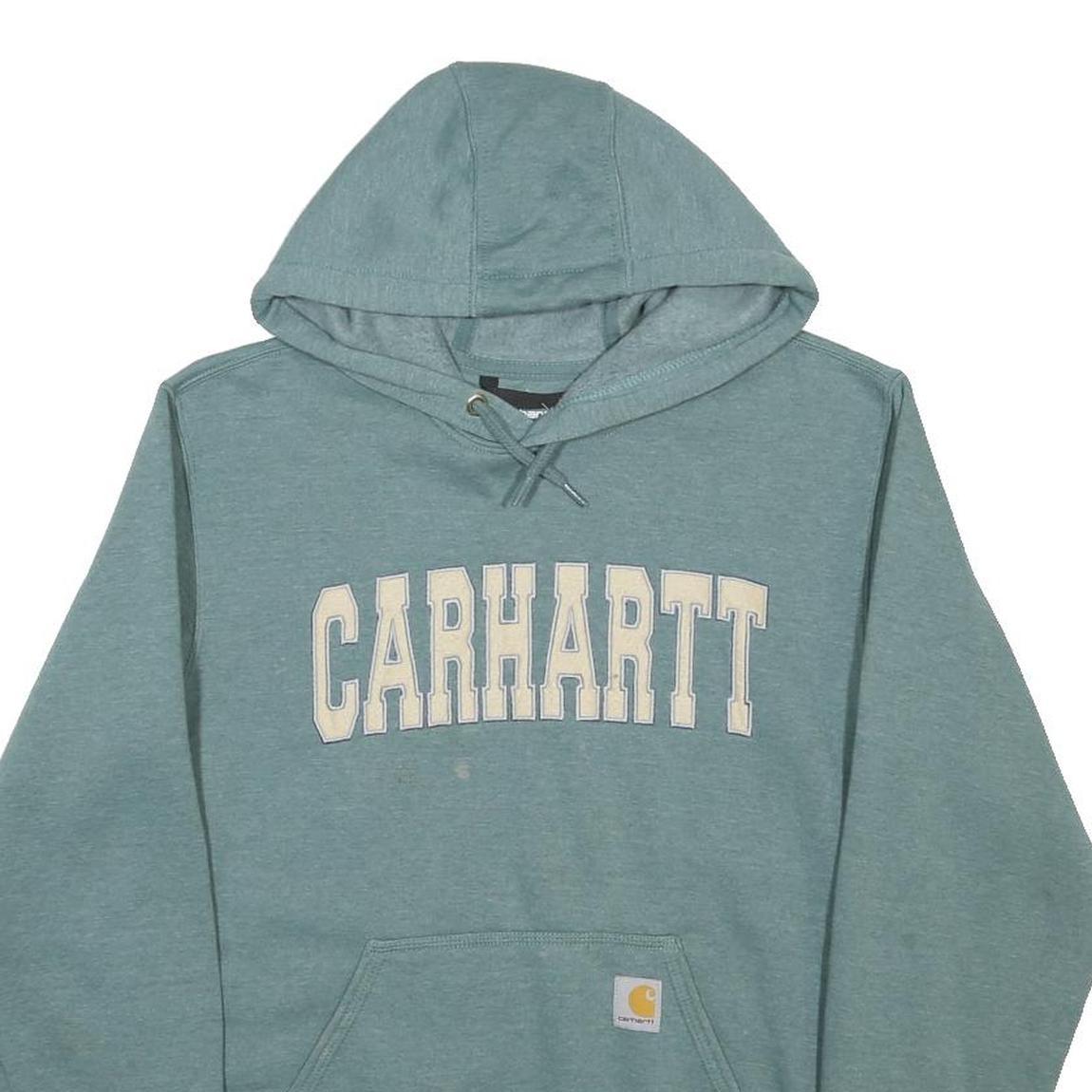 CARHARTT Mens Green Pullover Hoodie S Cotton Blend Casual Streetwear