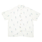 CARIBBEAN Mens Hawaiian Shirt White Crazy Pattern XL