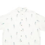 CARIBBEAN Mens Hawaiian Shirt White Crazy Pattern XL