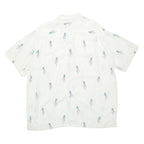 CARIBBEAN Mens Hawaiian Shirt White Crazy Pattern XL