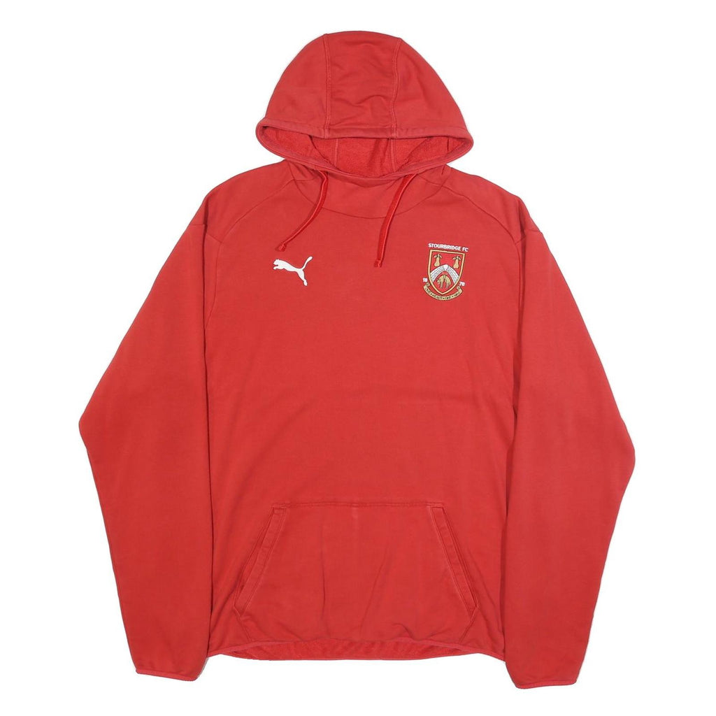 PUMA Mens Red Hoodie XL Stourbridge FC Cotton Blend Pullover Sweatshirt