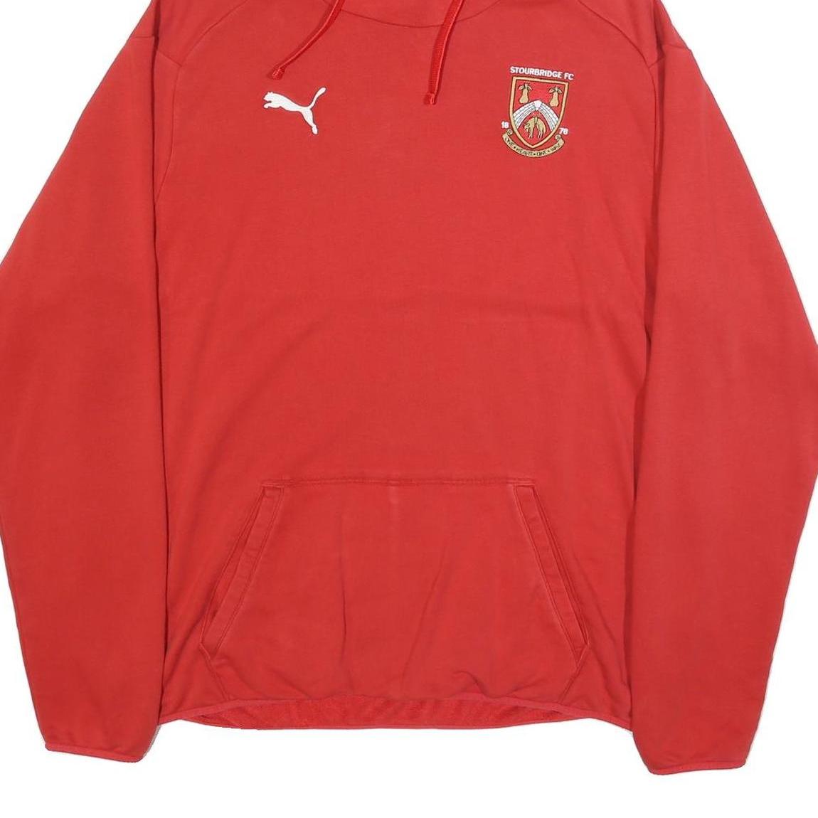 PUMA Mens Red Hoodie XL Stourbridge FC Cotton Blend Pullover Sweatshirt