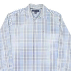 TOMMY HILFIGER Mens Shirt Blue Check Long Sleeve S