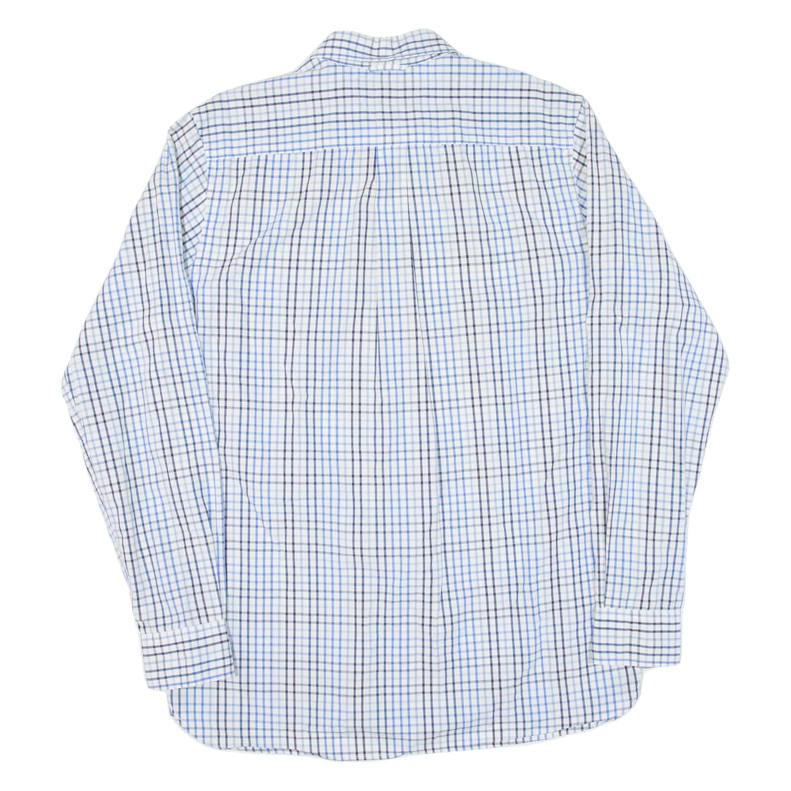 TOMMY HILFIGER Mens Shirt Blue Check Long Sleeve S