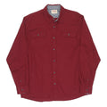 WRANGLER Mens Red Plain Shirt XL Cotton Blend Casual Buttoned Pocket