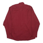 WRANGLER Mens Red Plain Shirt XL Cotton Blend Casual Buttoned Pocket