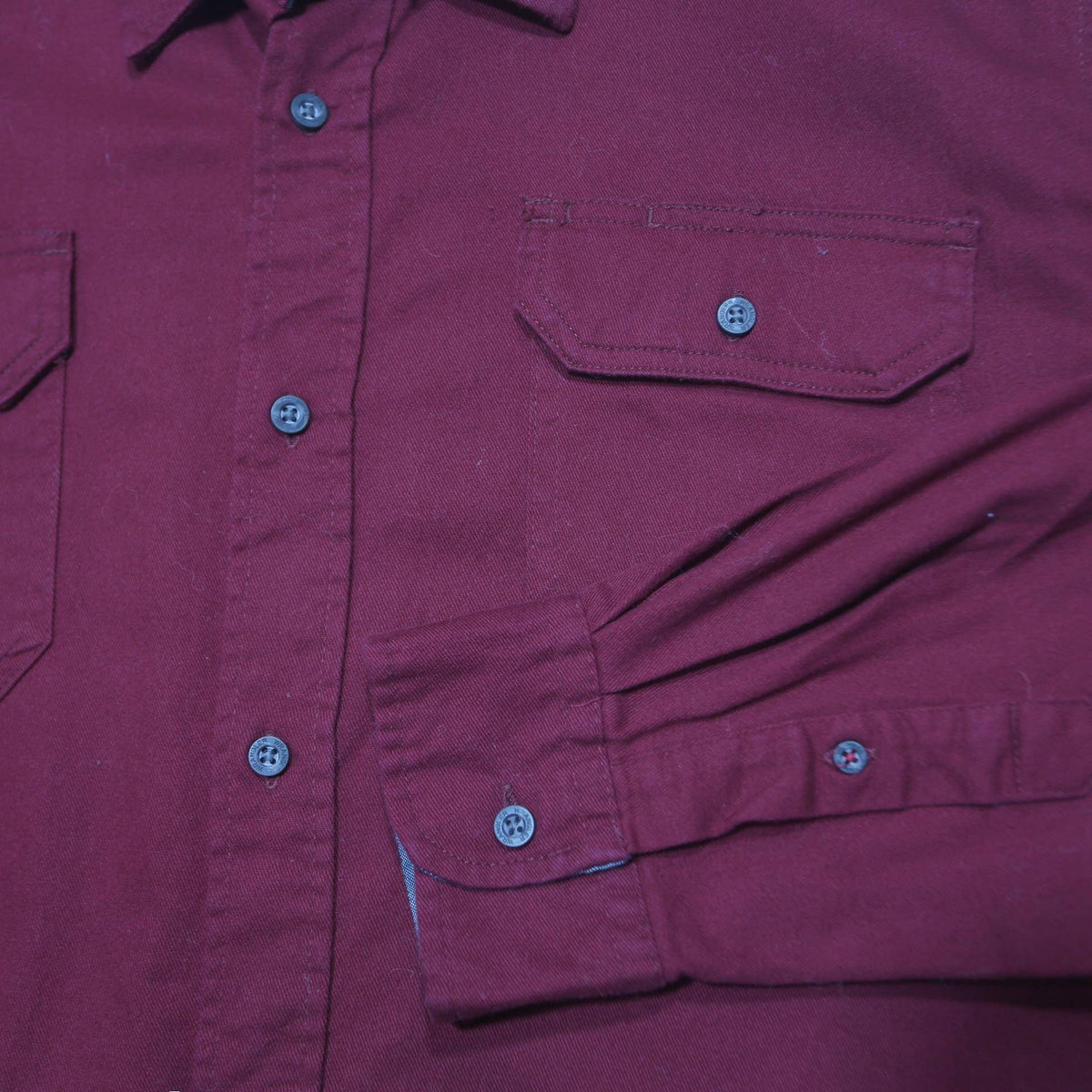 WRANGLER Mens Red Plain Shirt XL Cotton Blend Casual Buttoned Pocket