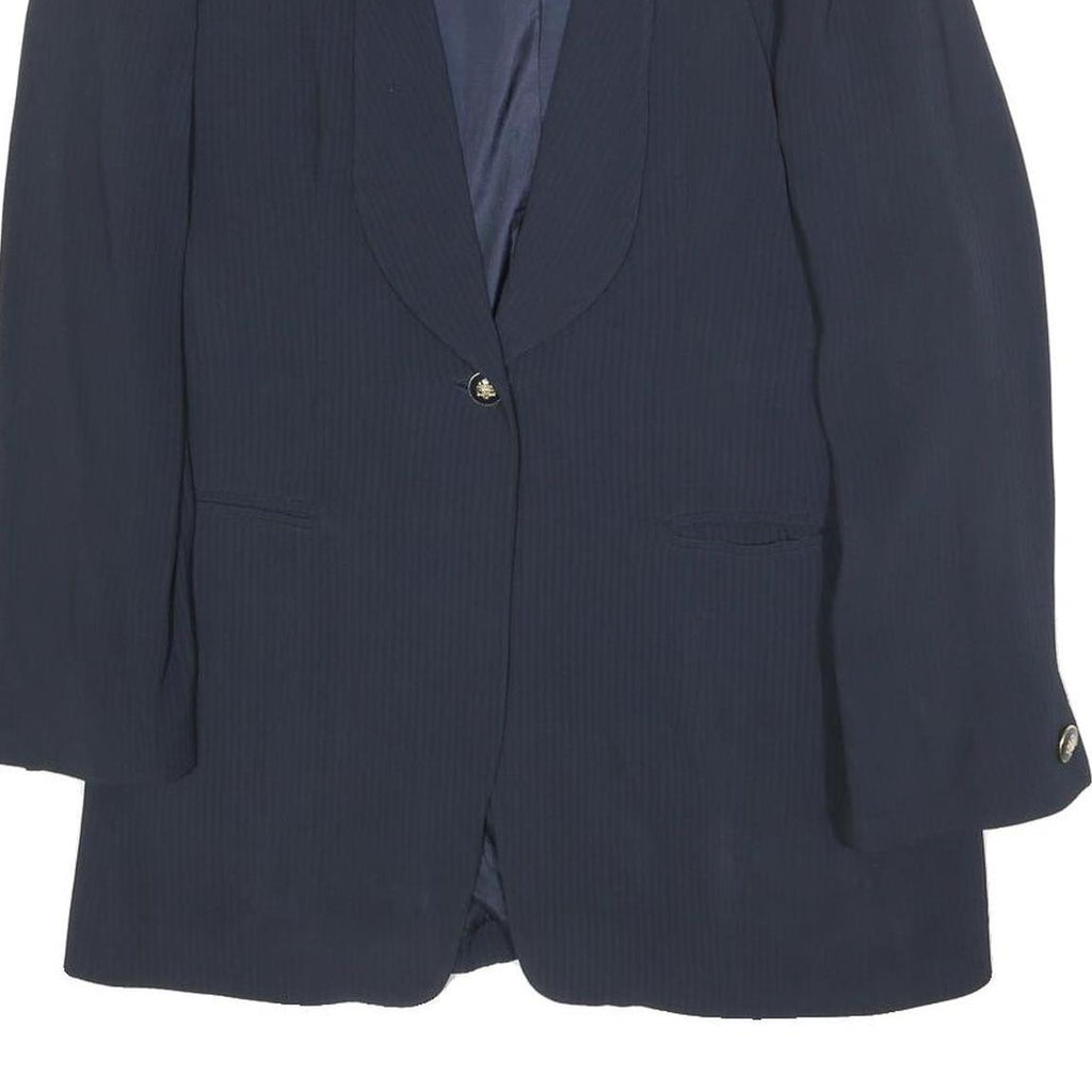 MARELLA Womens Navy Blue Jacket UK 14 Viscose Blend Single Button Classic