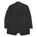 LAUREN RALPH LAUREN Mens Black Pinstripe Wool Tailored Jacket XL Button Closure