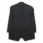 LAUREN RALPH LAUREN Mens Black Pinstripe Wool Tailored Jacket XL Button Closure