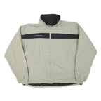 COLUMBIA Mens Beige & Black Outdoor Jacket L Polyester Blend Zip Plain