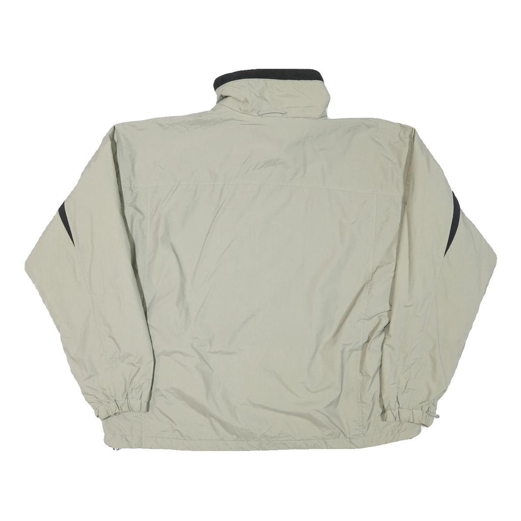 COLUMBIA Mens Beige & Black Outdoor Jacket L Polyester Blend Zip Plain