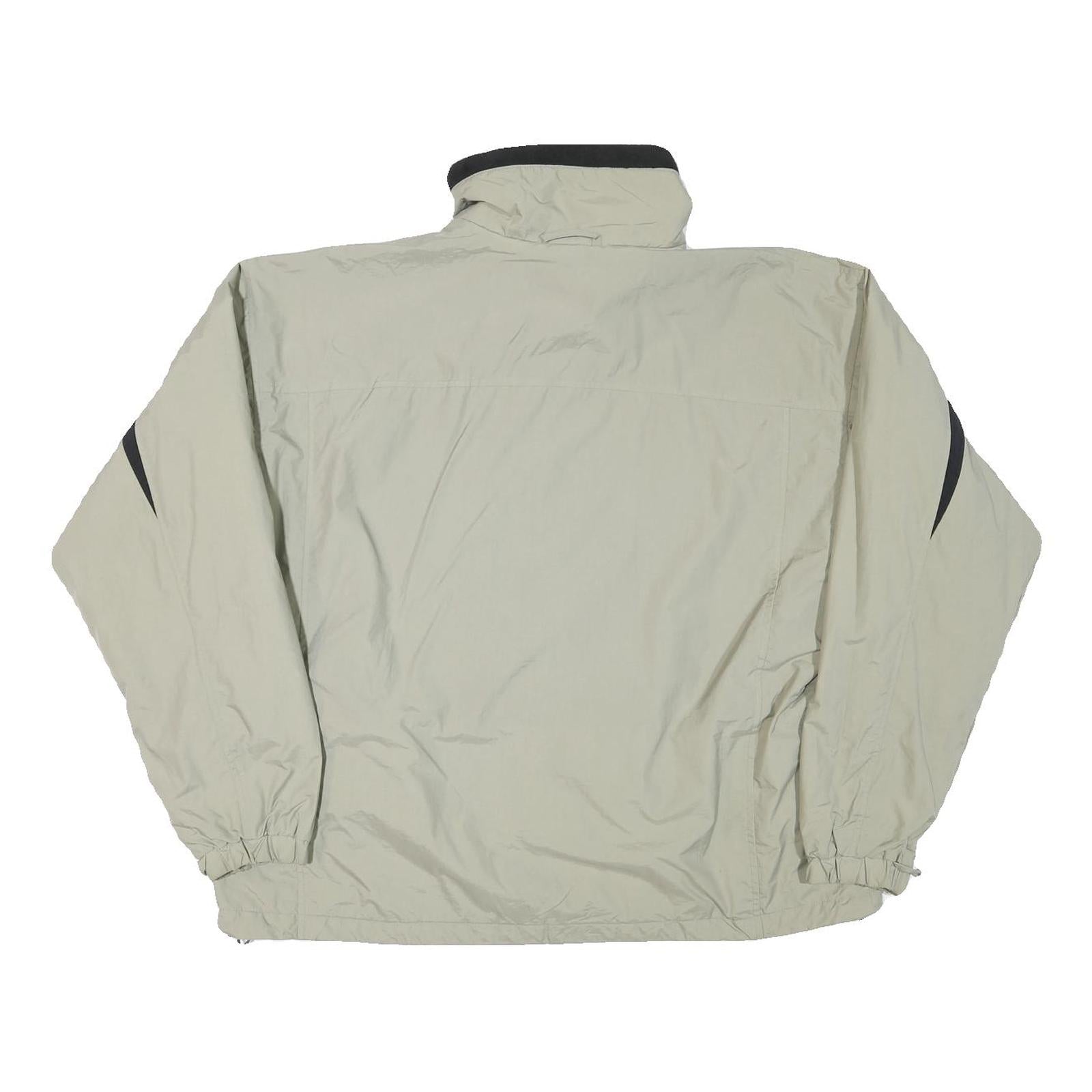 COLUMBIA Mens Beige & Black Outdoor Jacket L Polyester Blend Zip Plain