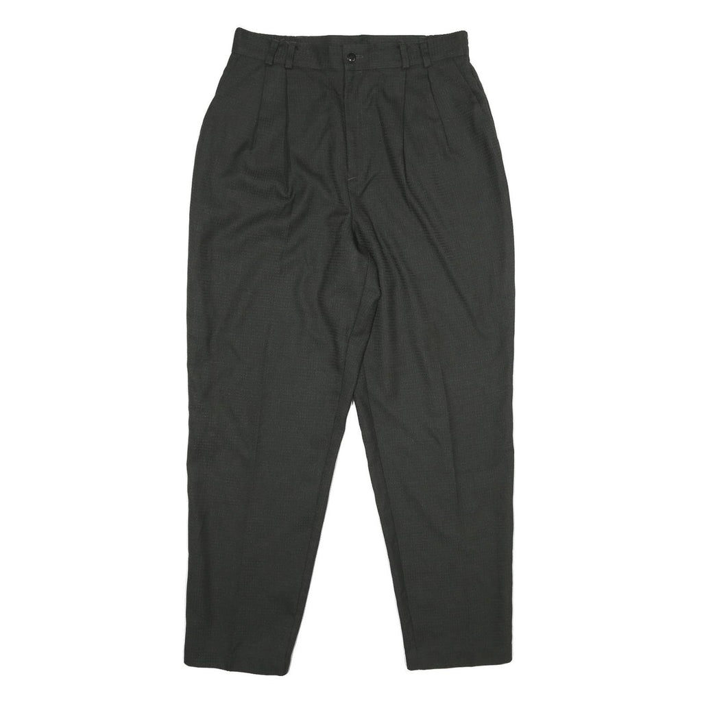 SAMANTHA Womens Classic Black Polyester Blend Trousers W28 L29 Zip Closure