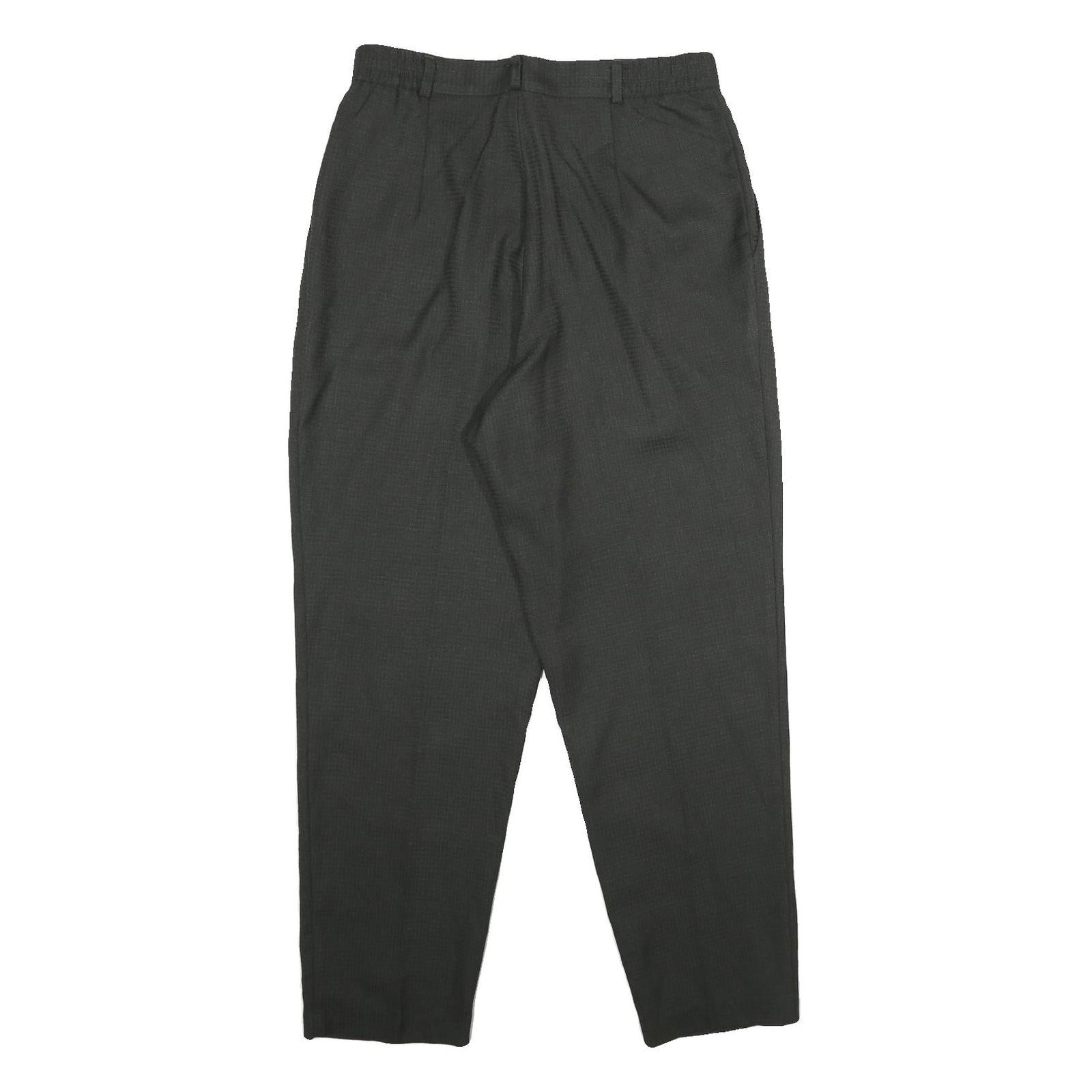 SAMANTHA Womens Classic Black Polyester Blend Trousers W28 L29 Zip Closure