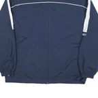 REEBOK Mens Navy & White Track Jacket XL Polyester Blend Zip Activewear