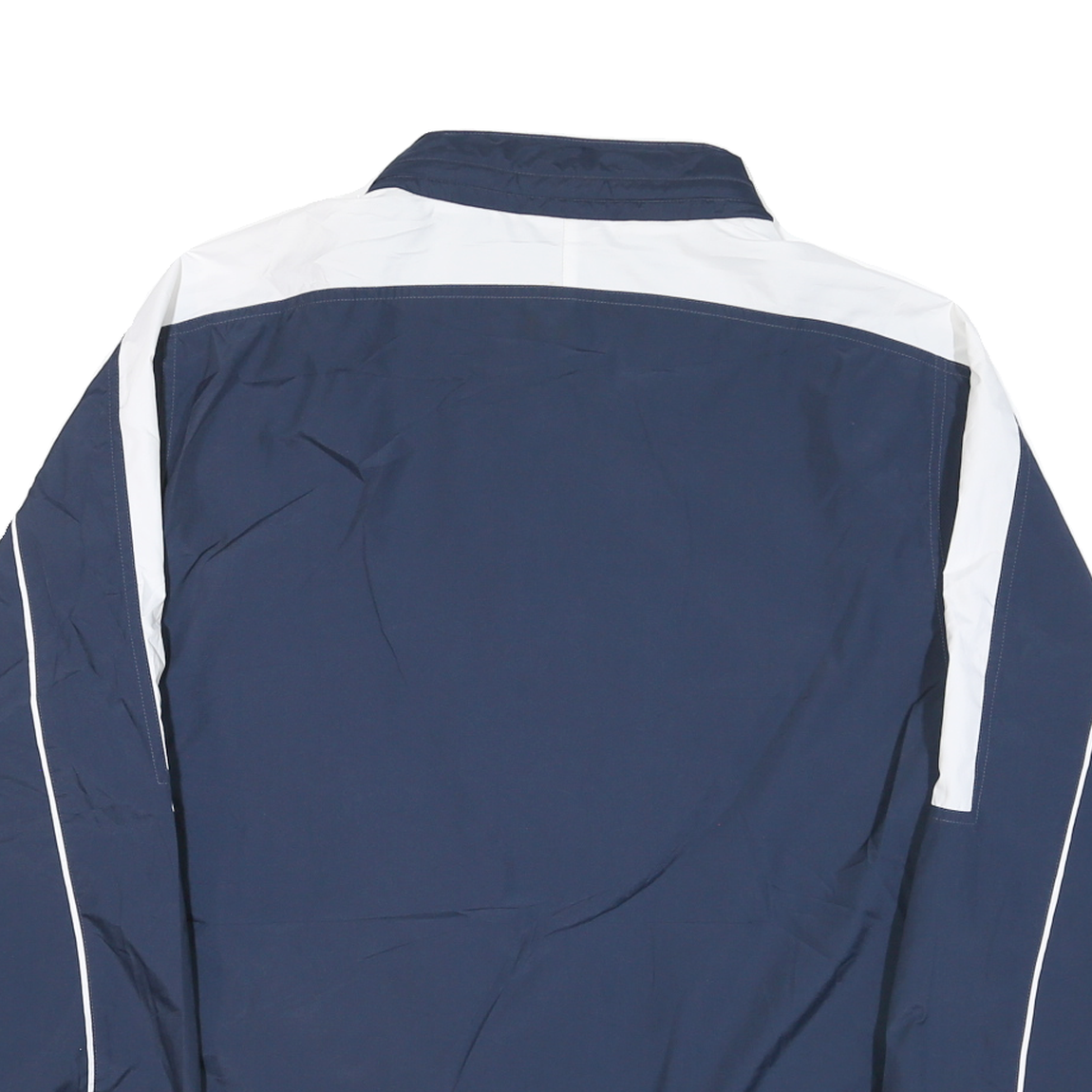 REEBOK Mens Navy & White Track Jacket XL Polyester Blend Zip Activewear