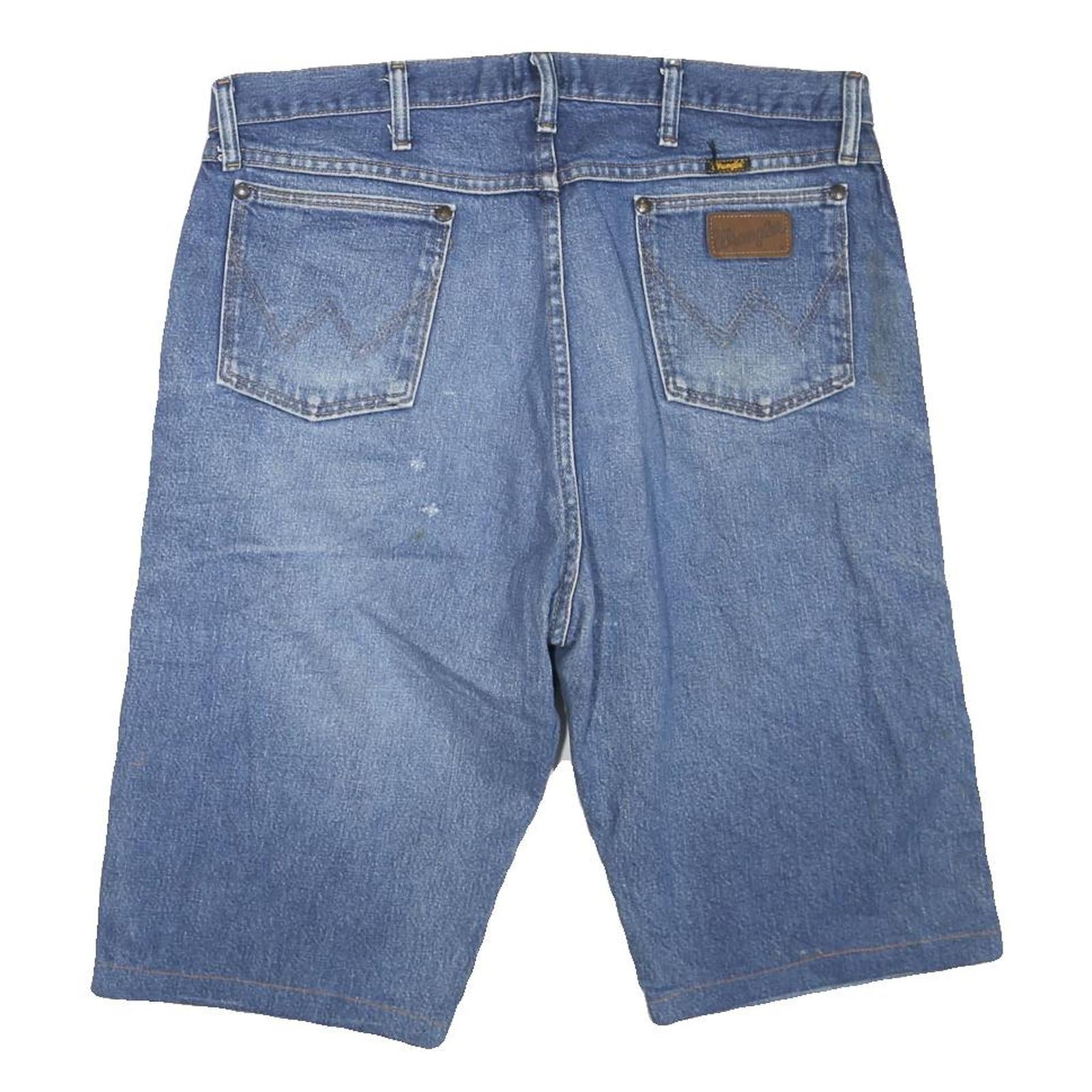 WRANGLER Womens Denim Blue Regular Fit XL W38 Cotton Blend Shorts