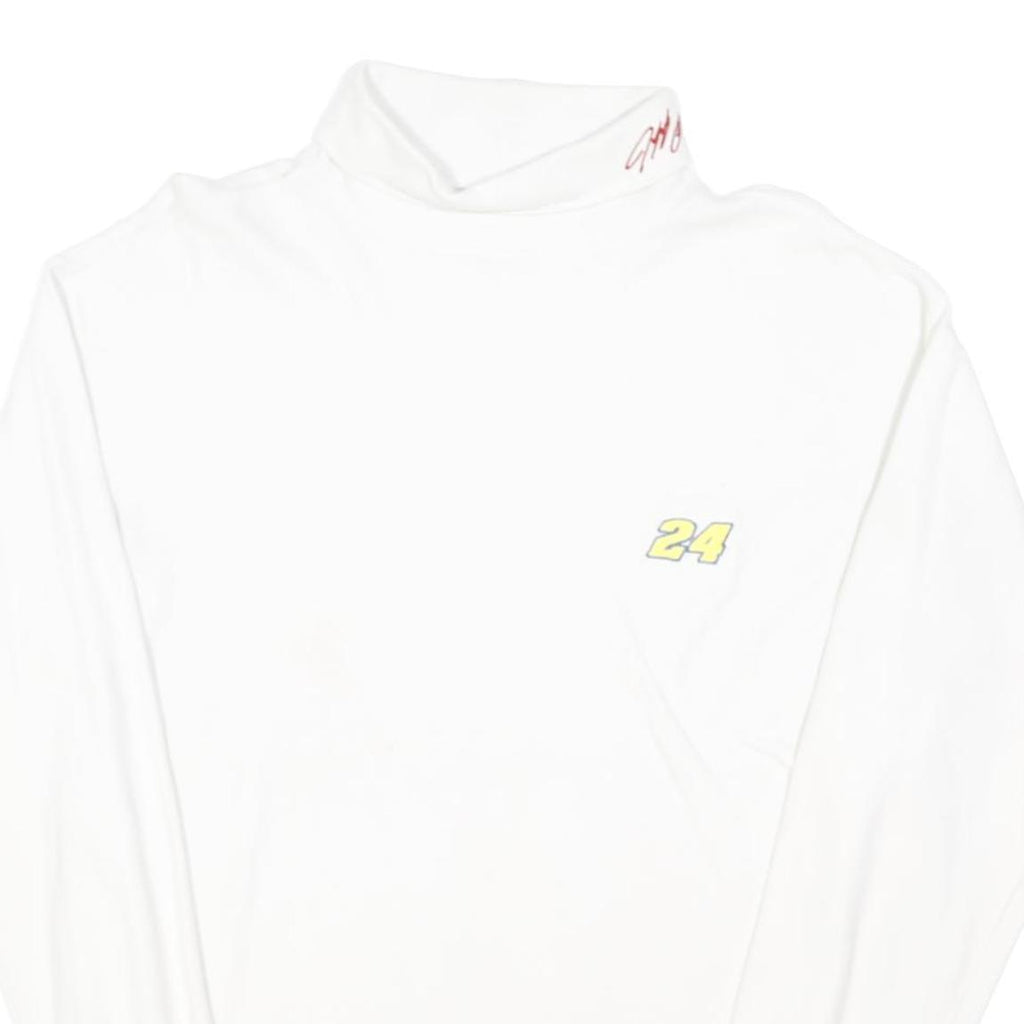 CHASE AUTHENTICS Mens White Patterned Jumper Turtle Neck Basic Knit L Casual