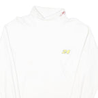 CHASE AUTHENTICS Mens White Patterned Jumper Turtle Neck Basic Knit L Casual