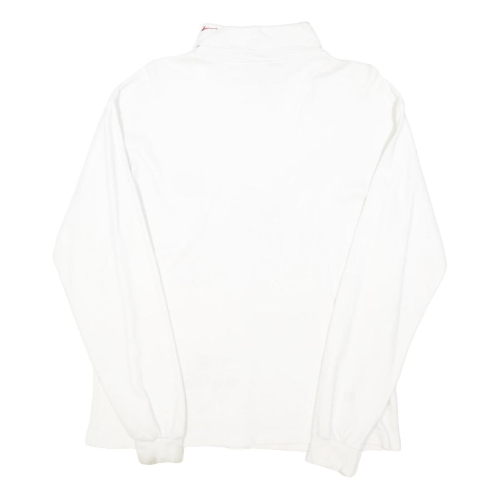 CHASE AUTHENTICS Mens White Patterned Jumper Turtle Neck Basic Knit L Casual