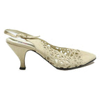 COMMENTI Womens Slingback Platform Heels Cream Leather UK 6 Elegant Formal