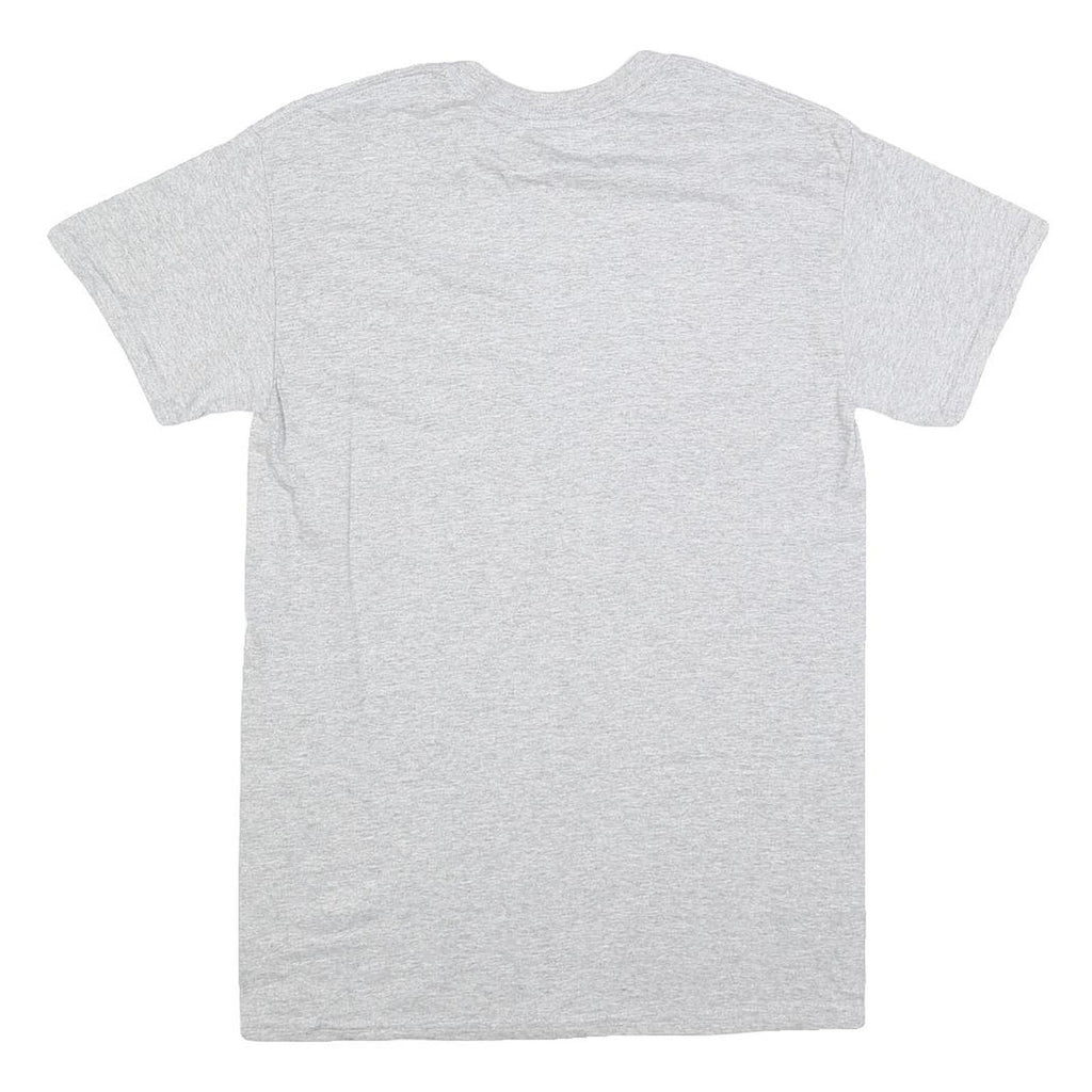 GILDAN Mens Grey Brea Youth Football Camp Graphic T-Shirt S Short Sleeve Crew