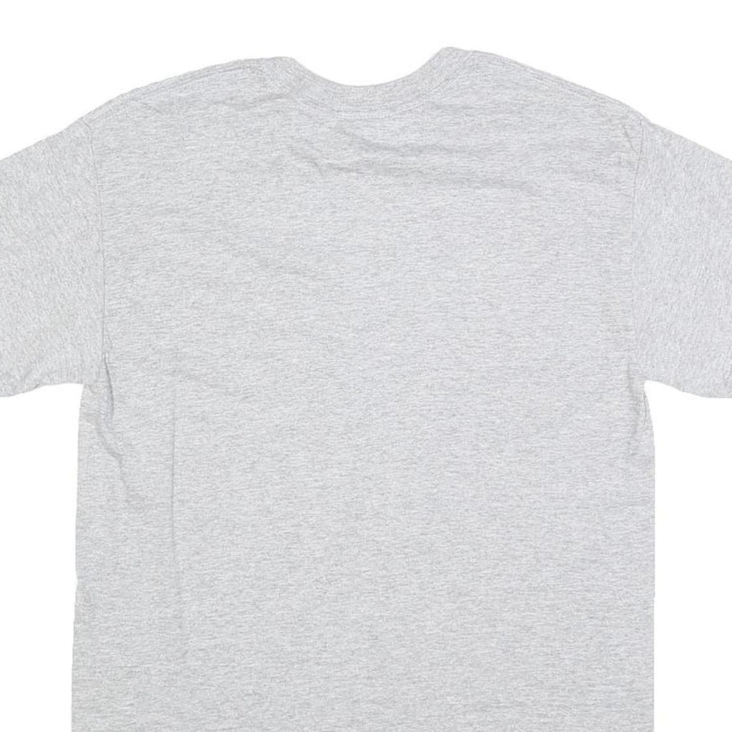 GILDAN Mens Grey Brea Youth Football Camp Graphic T-Shirt S Short Sleeve Crew