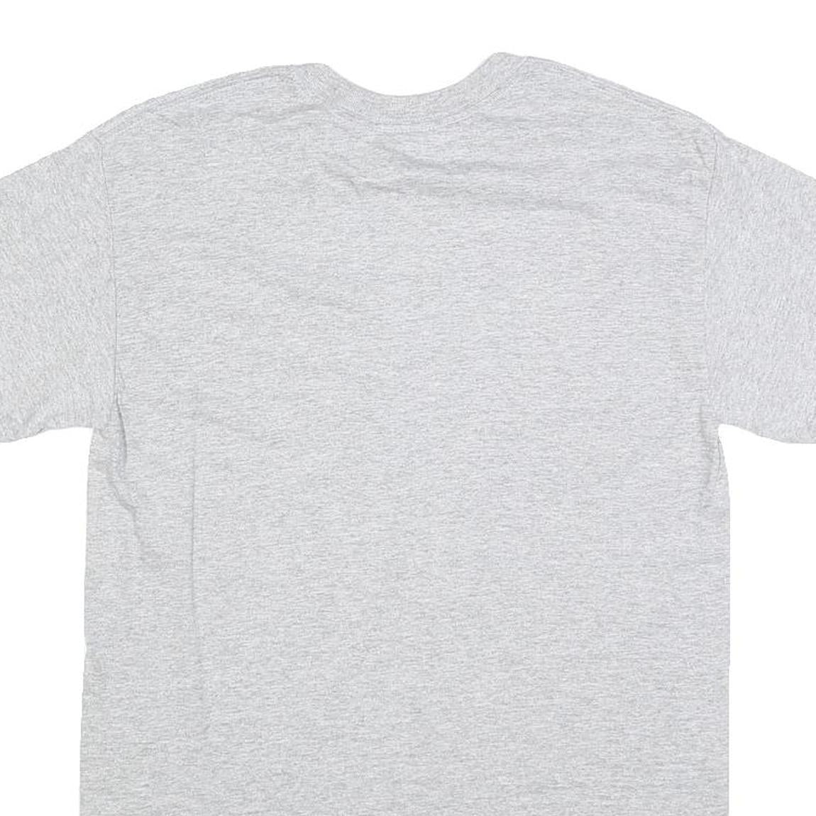 GILDAN Mens Grey Brea Youth Football Camp Graphic T-Shirt S Short Sleeve Crew