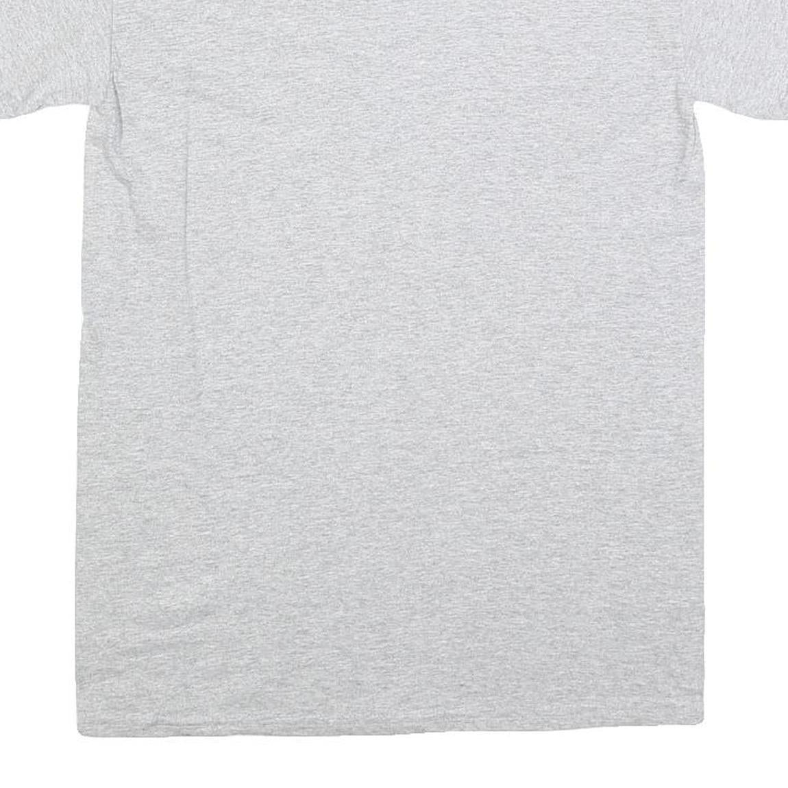 GILDAN Mens Grey Brea Youth Football Camp Graphic T-Shirt S Short Sleeve Crew