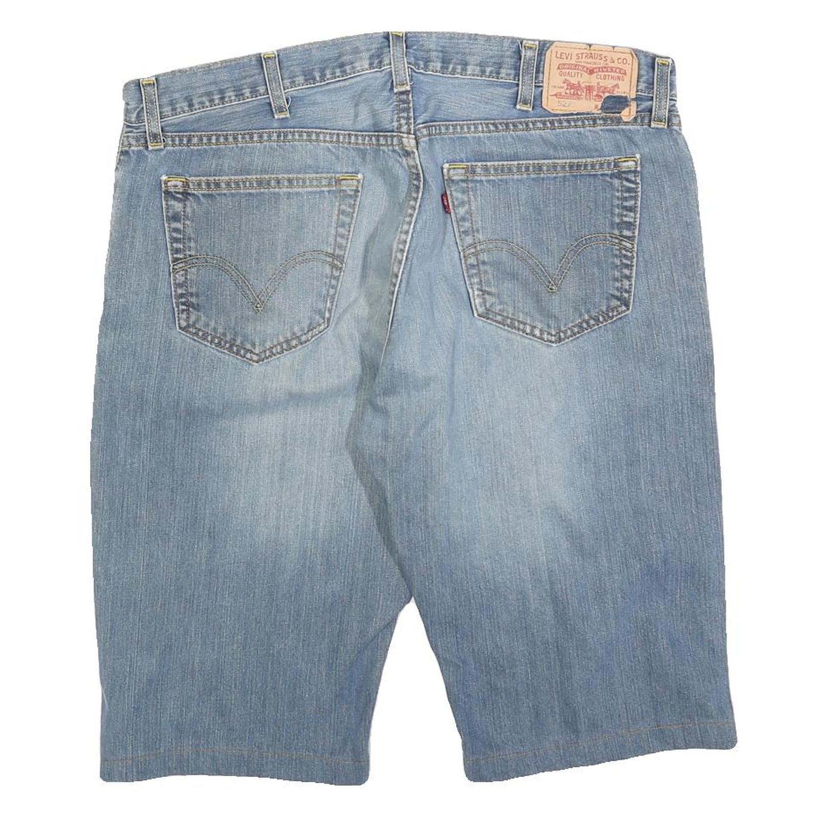 LEVI'S Mens Denim Blue Low Boot Cut Shorts XL W38 Casual Cotton Blend