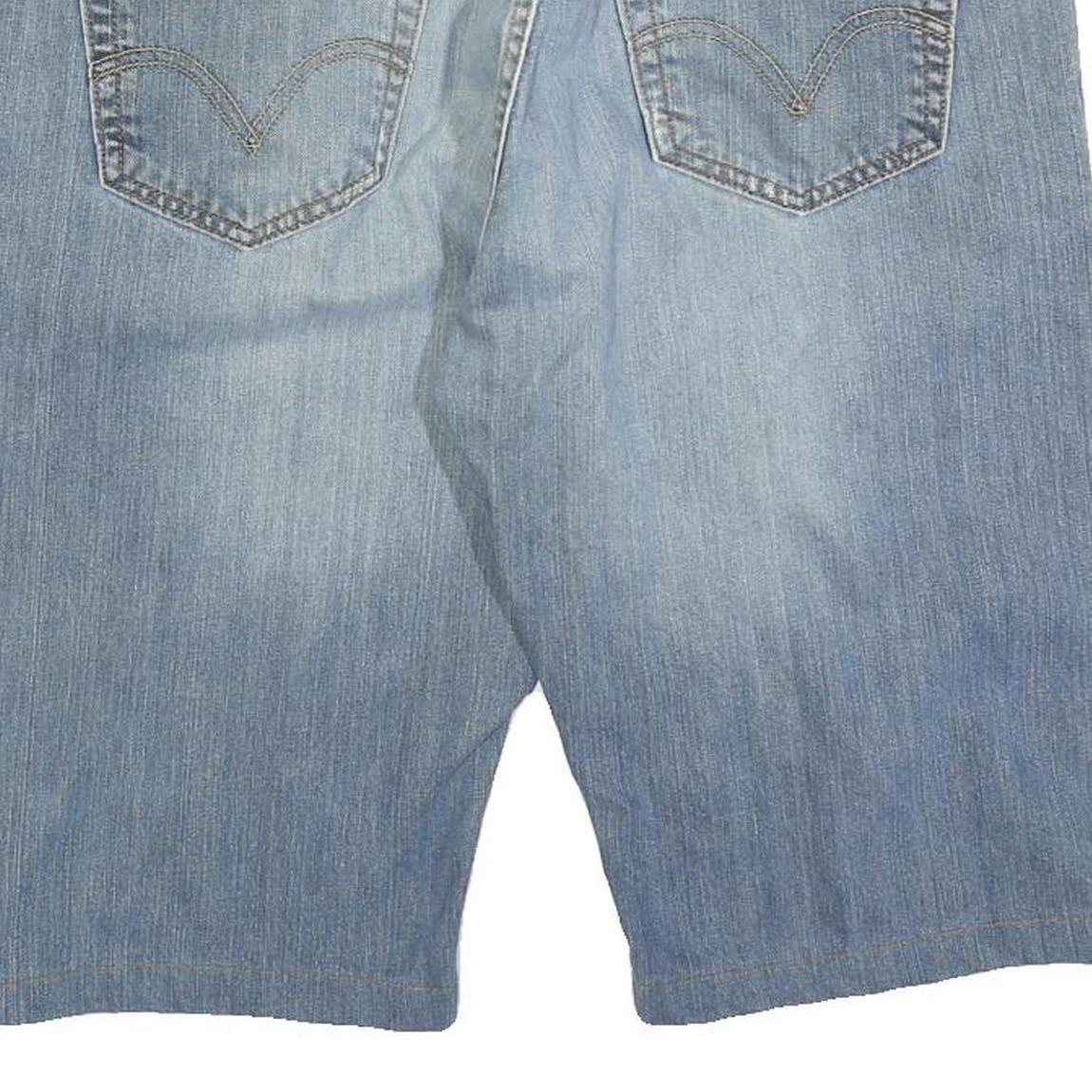 LEVI'S Mens Denim Blue Low Boot Cut Shorts XL W38 Casual Cotton Blend