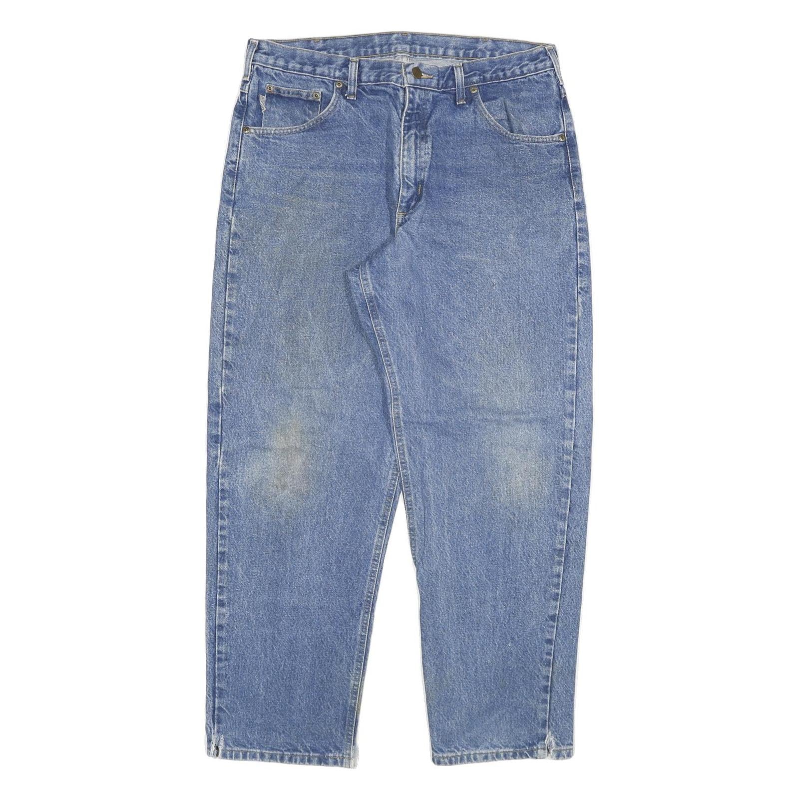 CARHARTT Mens Regular Fit Straight Blue Denim Jeans W34 L29 Classic Cotton Blend