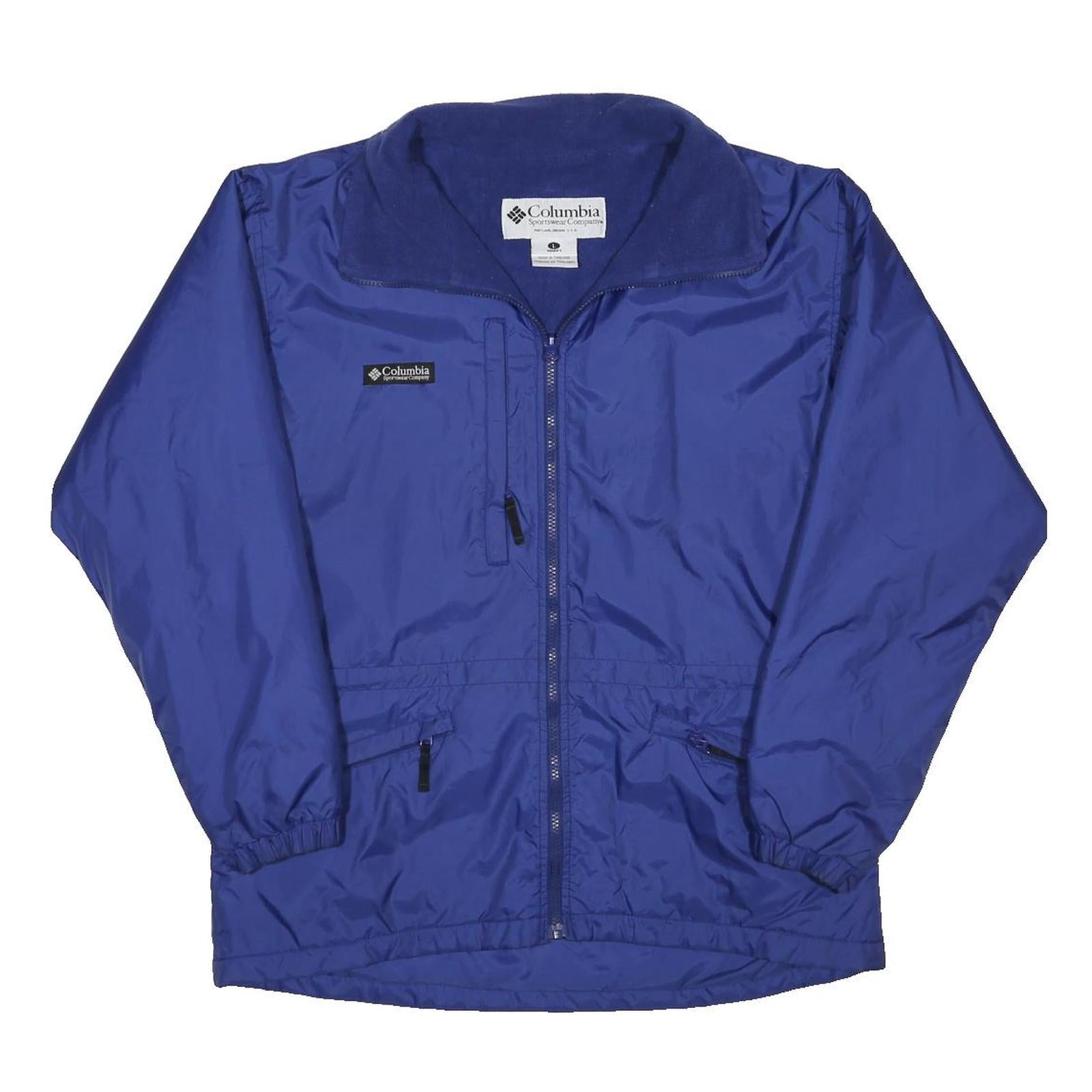 COLUMBIA Womens Blue Jacket L Polyester Blend Zip Outdoor Casual Sportswear