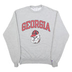 CHAMPION Mens Grey Georgia Bulldog Print Crew Neck M Cotton Blend Sweatshirt