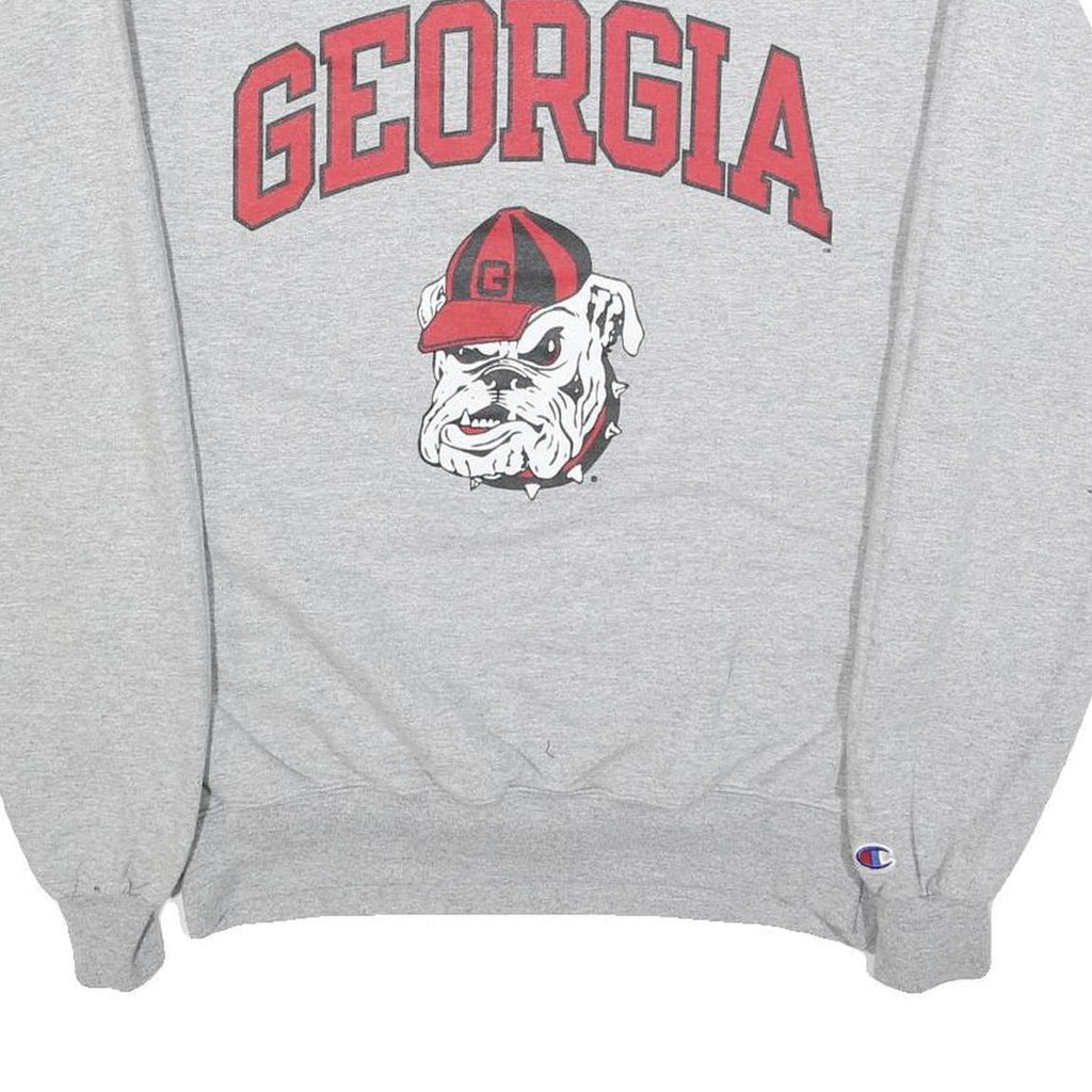 CHAMPION Mens Grey Georgia Bulldog Print Crew Neck M Cotton Blend Sweatshirt